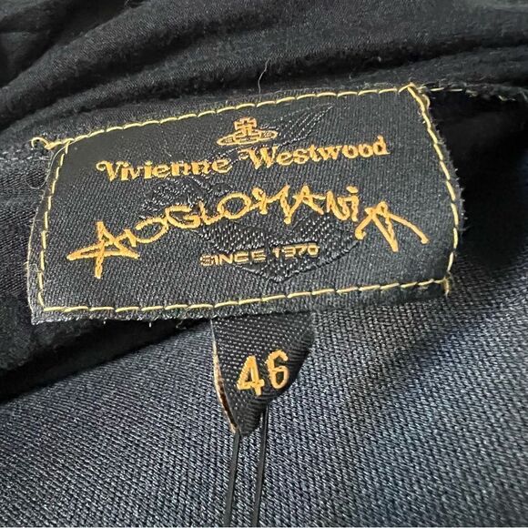 NWT vintage Vivienne Westwood Anglomania black asymmetrical hooded dress sz 46 - Picture 15 of 16